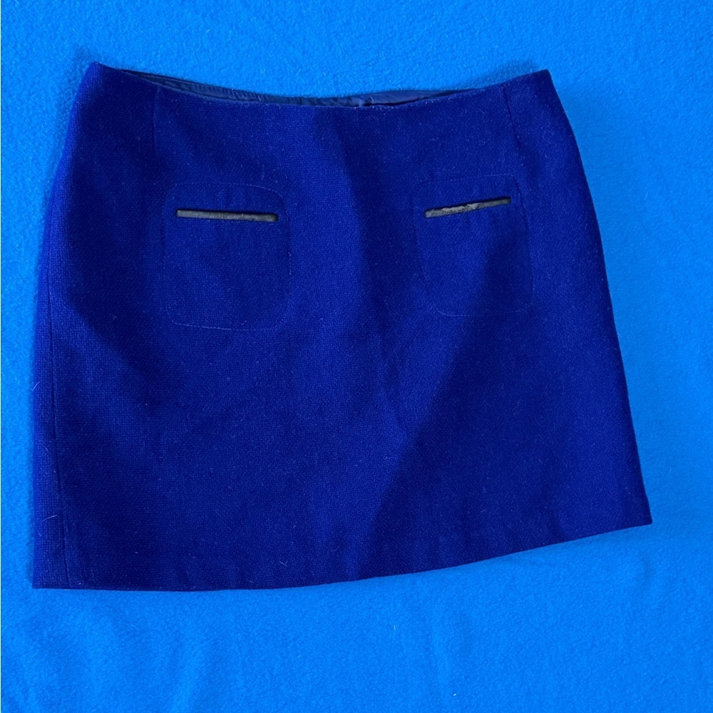 Dalia Royal Blue Wool/Poly Blend Lined Miniskirt Womens Sz 8‎ *Flaw*